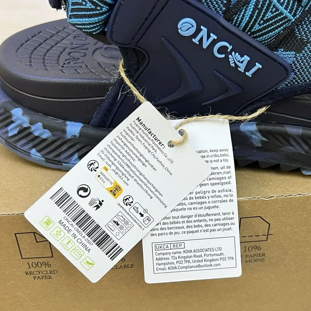 ONCAI Hiking Orthotic Sport Sandals Mens 15 Blue Recovery Walking Arch Support